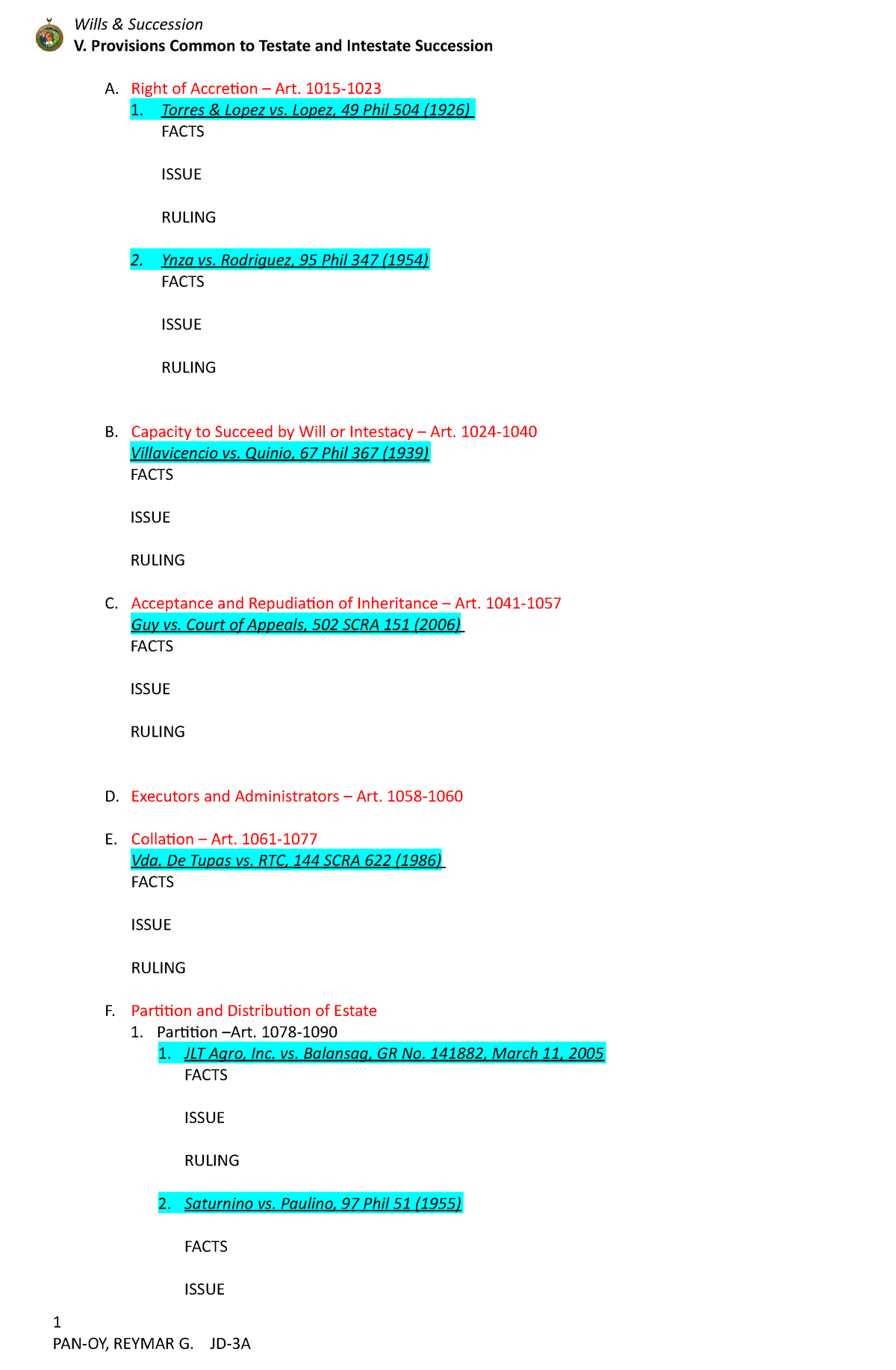 V. Provisions Common To Testate And Intestate Succession - Wills ...