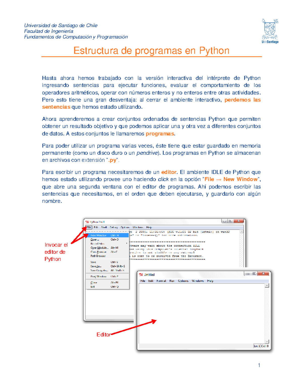 Estructura y ejecución de programas en python - StuDocu
