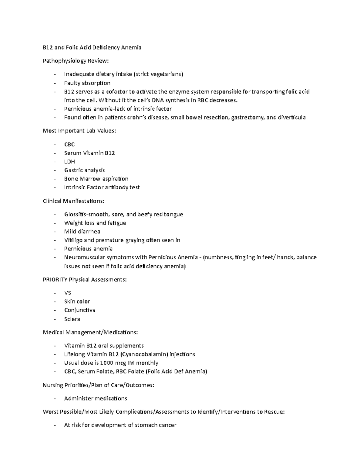 2236 B12 and Folic Acid Deficiency Anemia B12 and Folic Acid