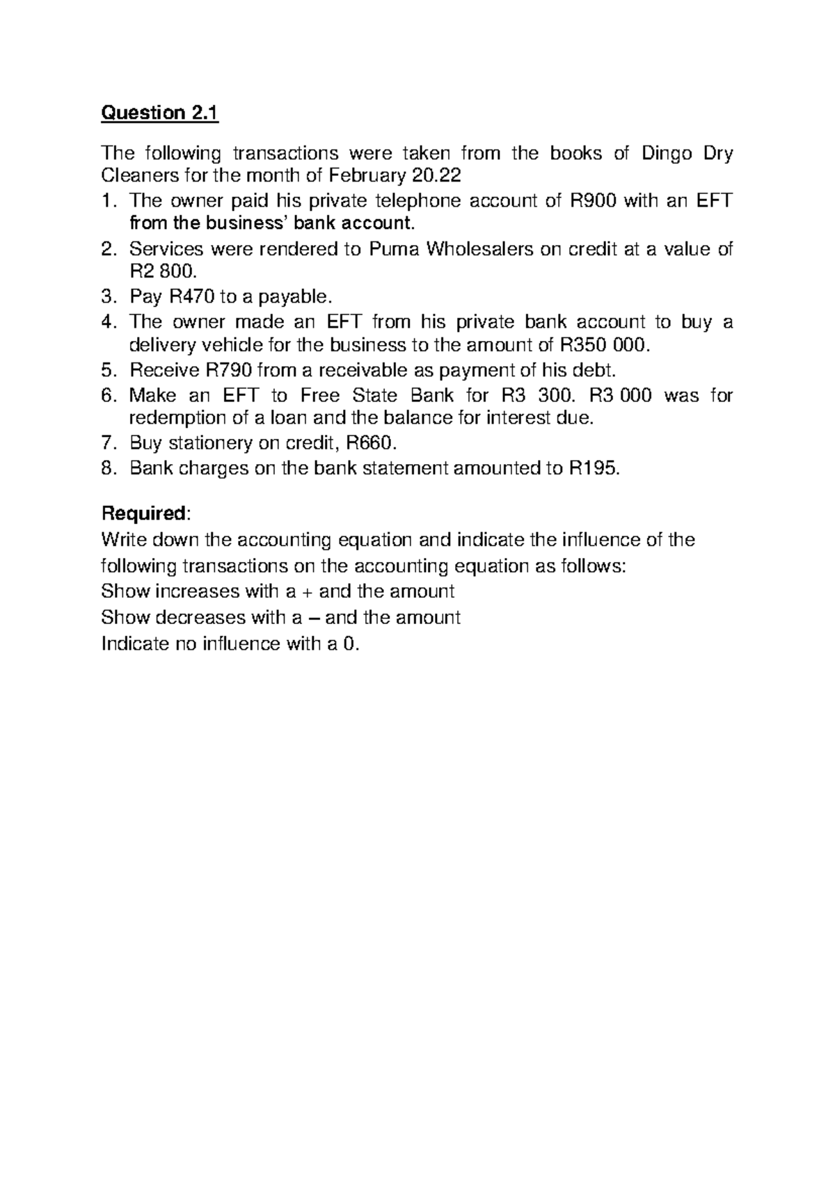 Question+2 - PPE - Question 2. 1 The following transactions were taken ...