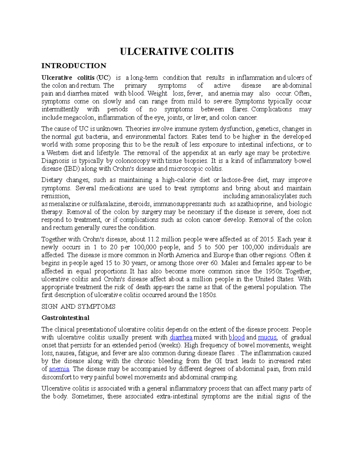 Ulcreative colitis - sonali ramprasad vaidhya - ULCERATIVE COLITIS ...