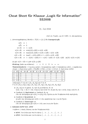 Logik Aufgabe 01 - SS 2020 18. Mai 2020 Übungen Zur Vorlesung ...