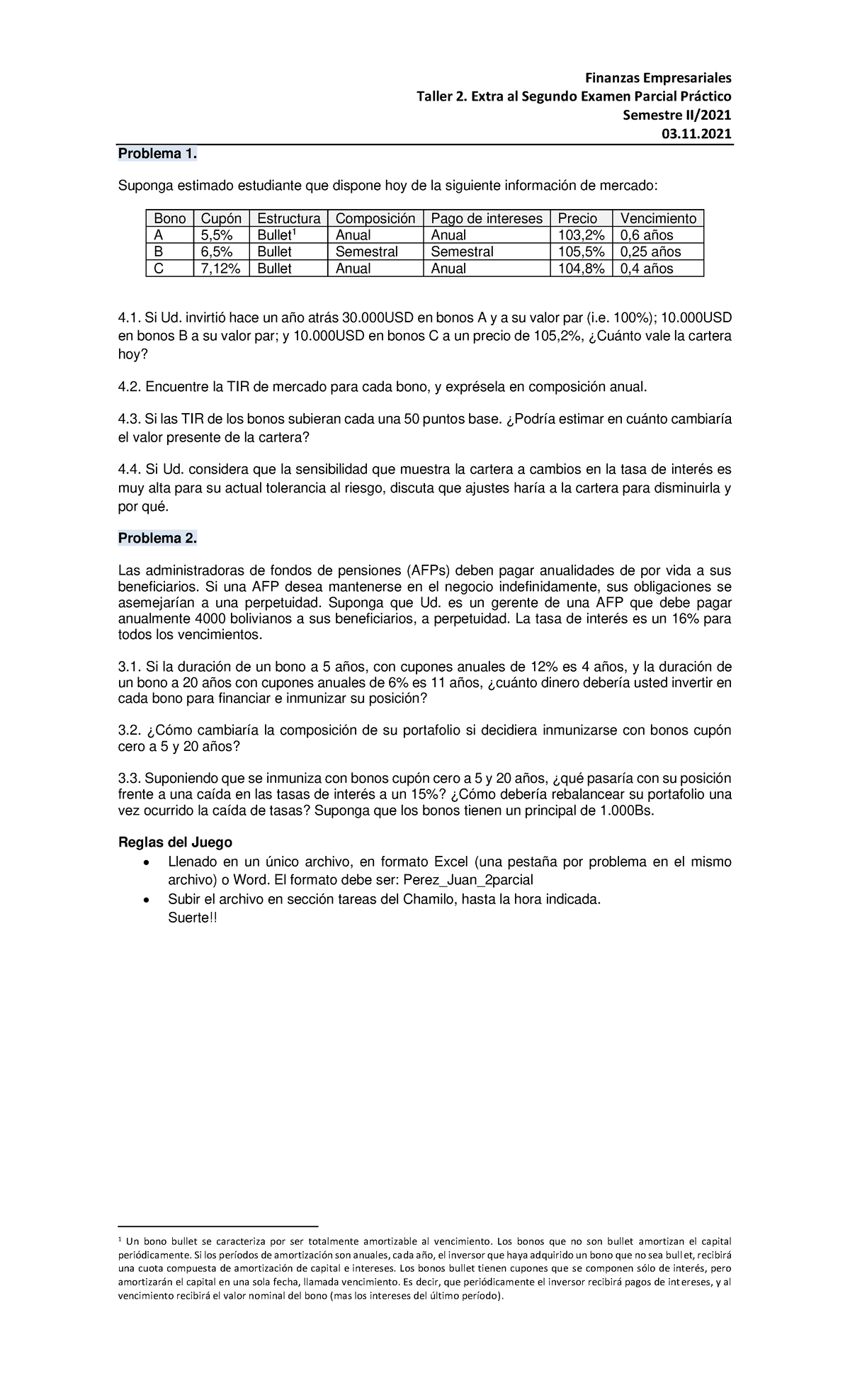 03 - Notas - Finanzas Empresariales Taller 2. Extra Al Segundo Examen ...