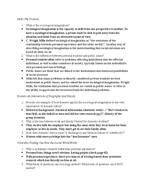 Sociology Notes Week 1 - Sociology Notes 8/ Names we choose for our ...