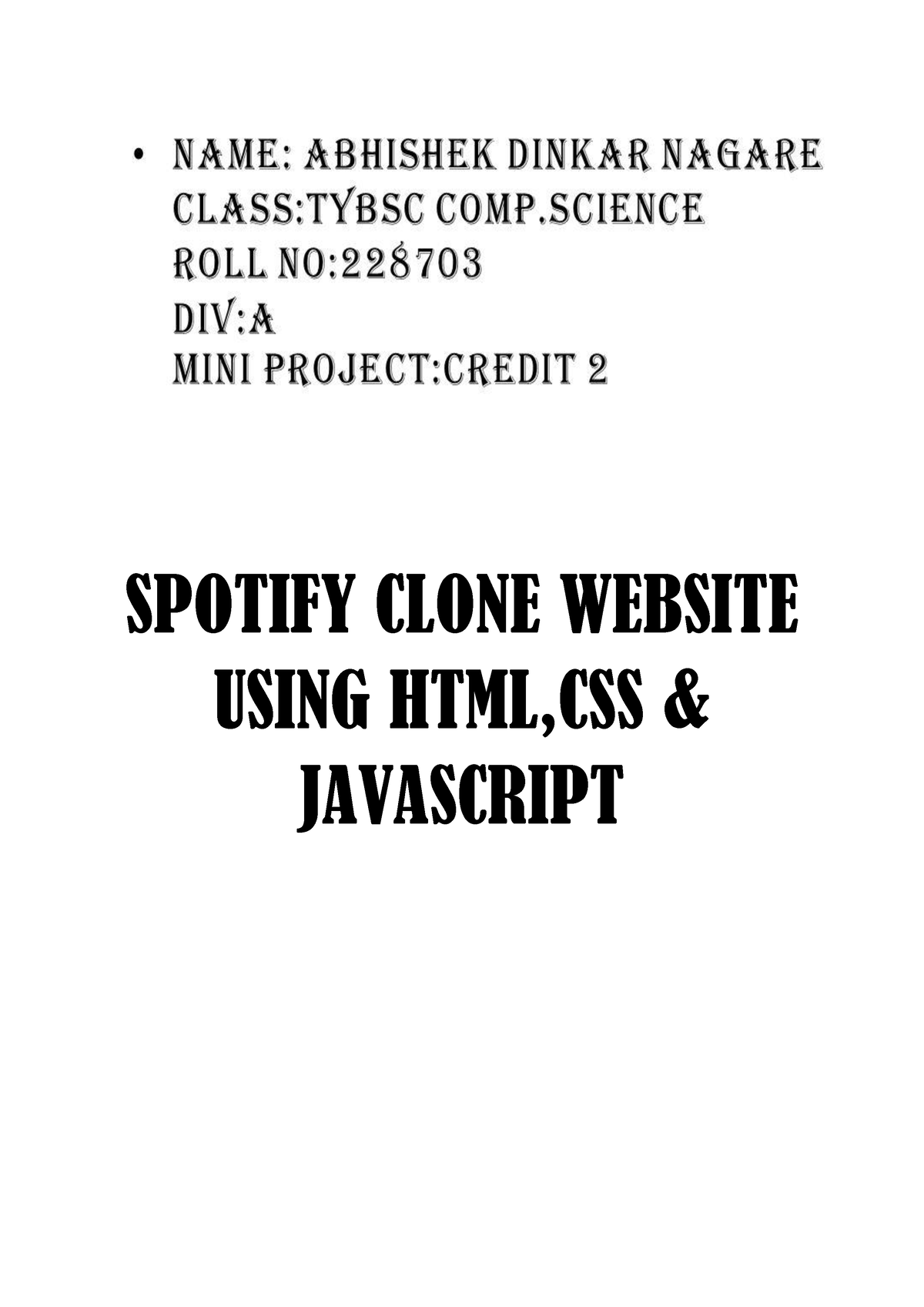spotify clone research paper