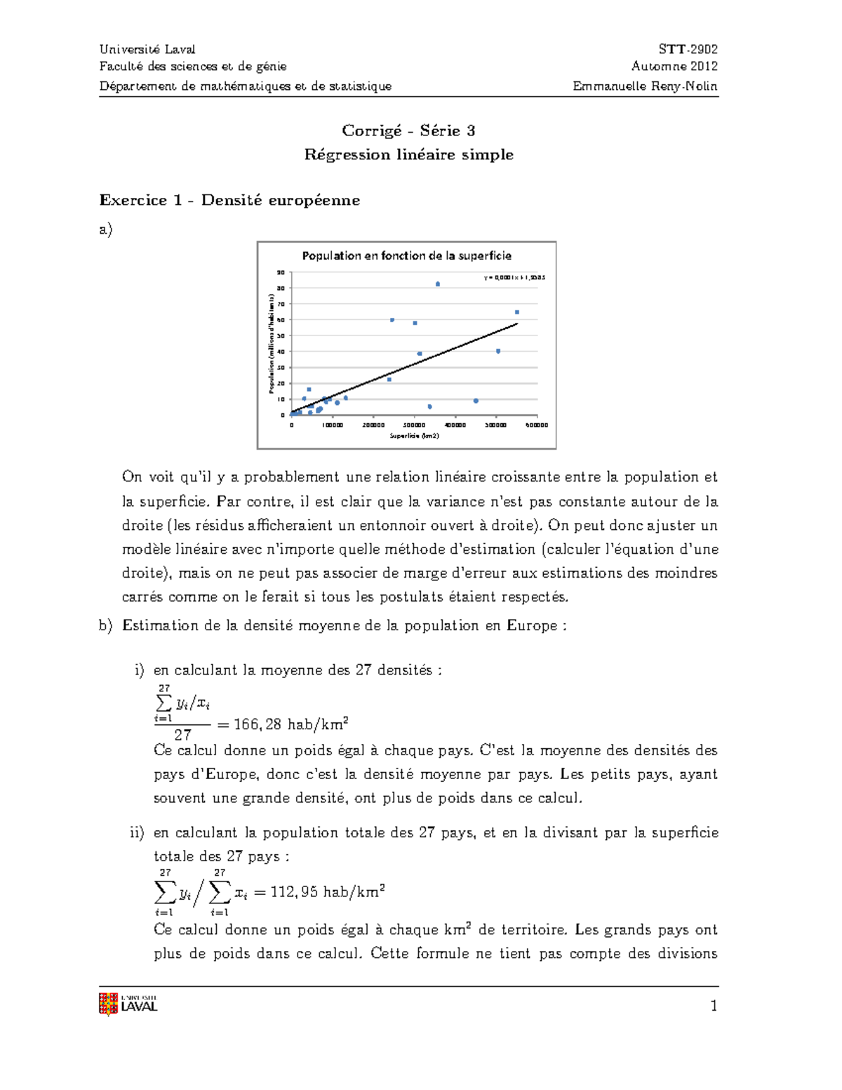 Serie 3 corrige - FPOT - Facult ́e des sciences et de g ́enie D ...