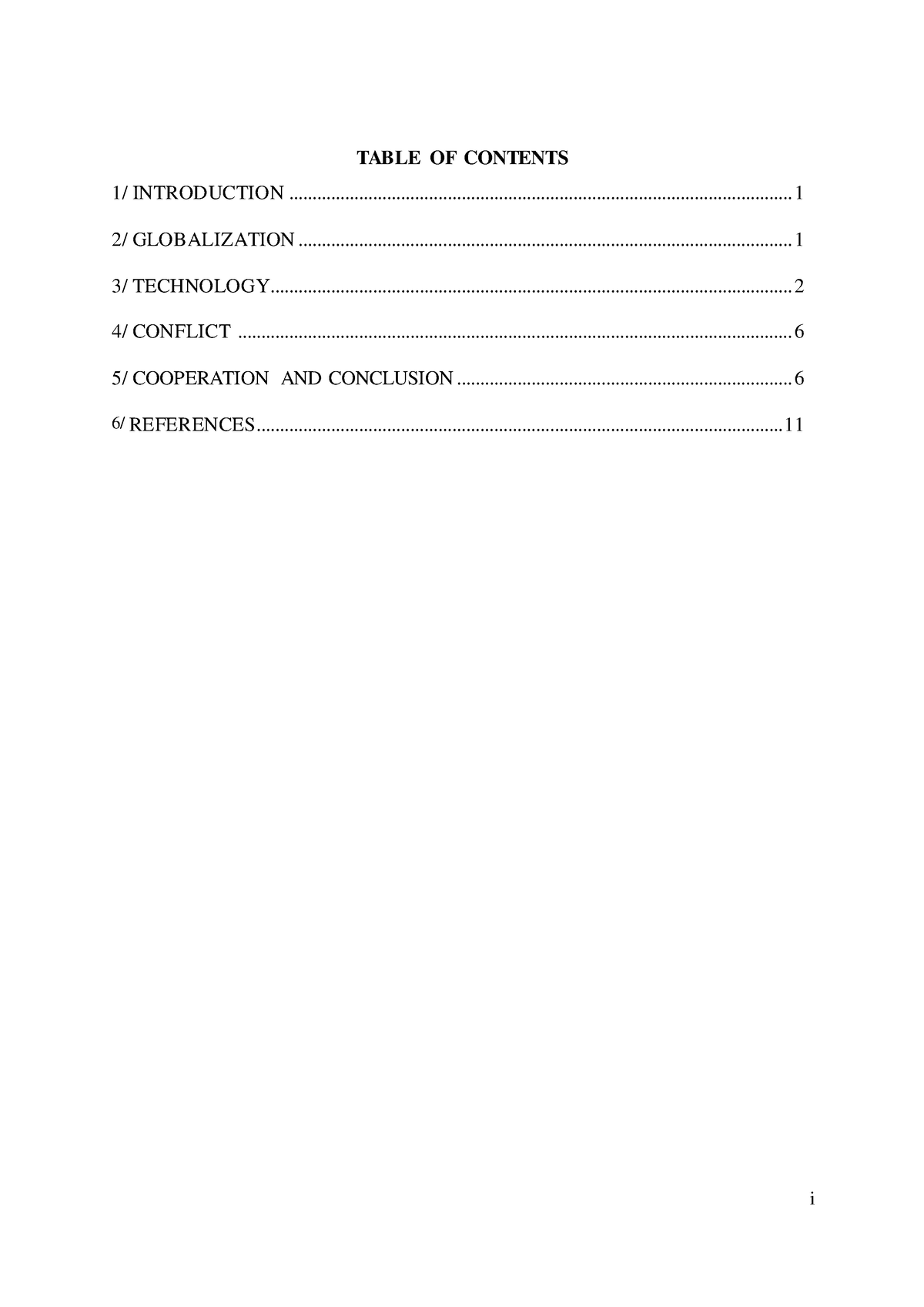 Nguyen Le Anh Khoa gbs190640 ID 001278904 - i TABLE OF CONTENTS 1 ...