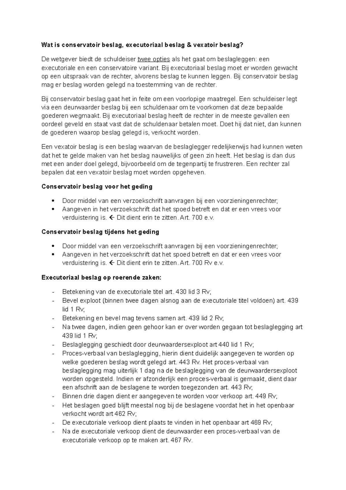 Beslag Stappenplan - College Aantekeningen - Wat Is Conservatoir Beslag ...