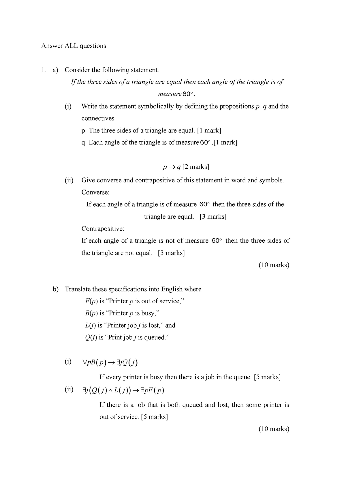 Exam January 2017, questions and answers - Discrete Mathematics 