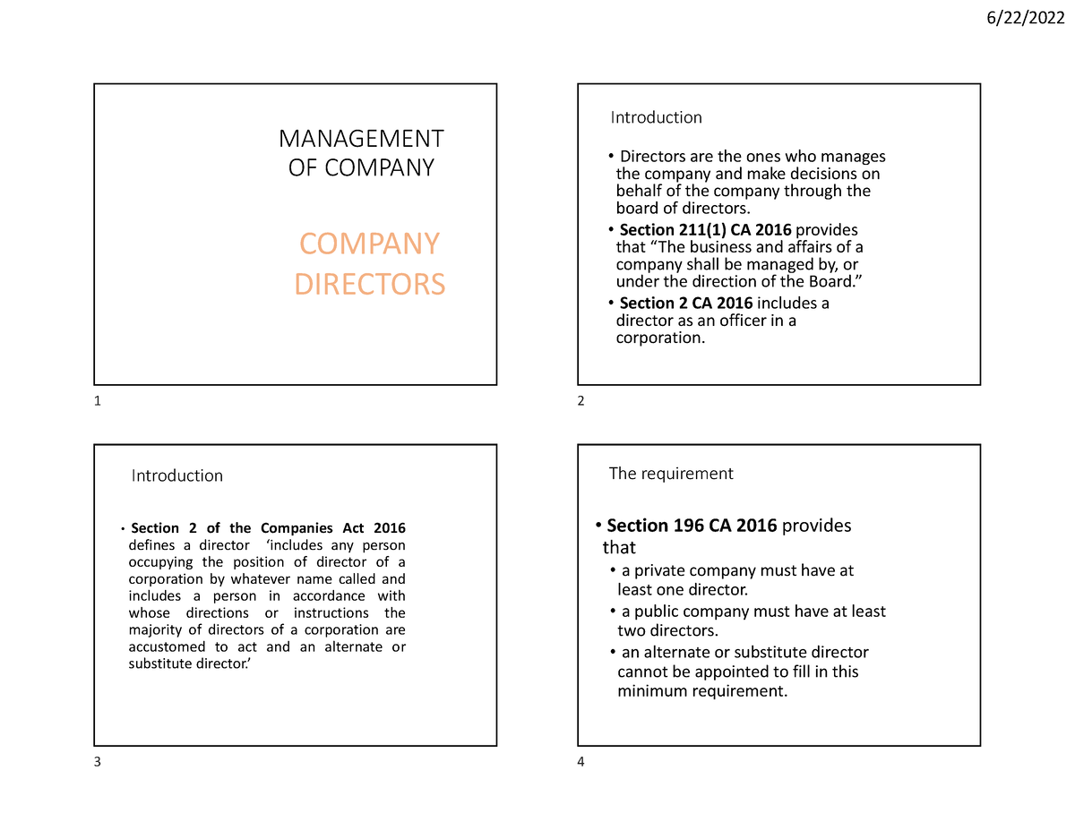 company directors course assignment sample