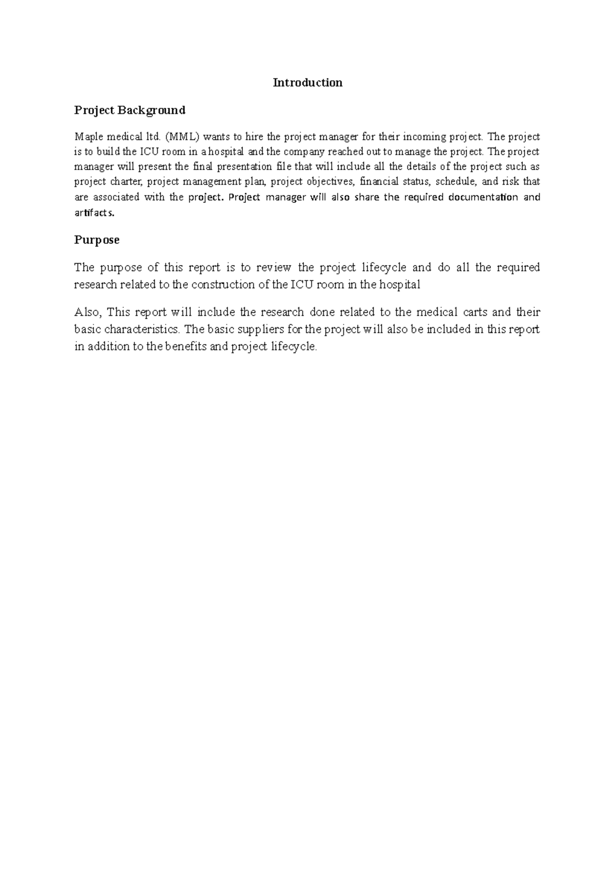 Introduction - Notes - Introduction Project Background Maple medical ...