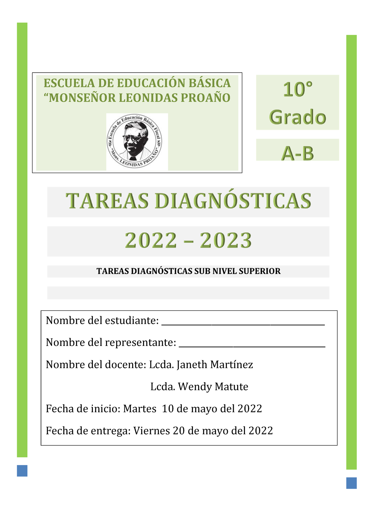 Tareas Diagnosticas Lengua Y Literatura 10° A-B Corregidas - ESCUELA DE ...