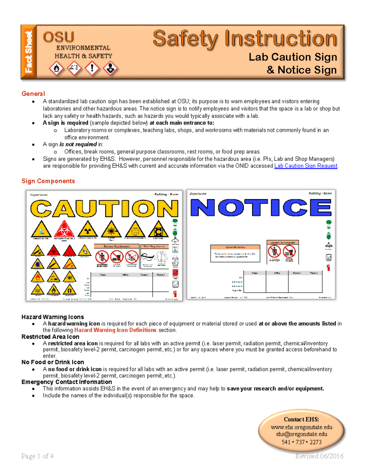 Lab hazard sign si - None - General A standardized lab caution sign has ...
