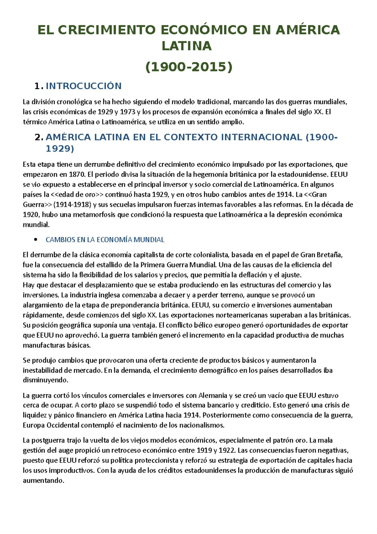 TEMA 7-EL Crecimiento Económico EN América Latina - EL CRECIMIENTO ECONÓMICO  EN AMÉRICA LATINA - Studocu