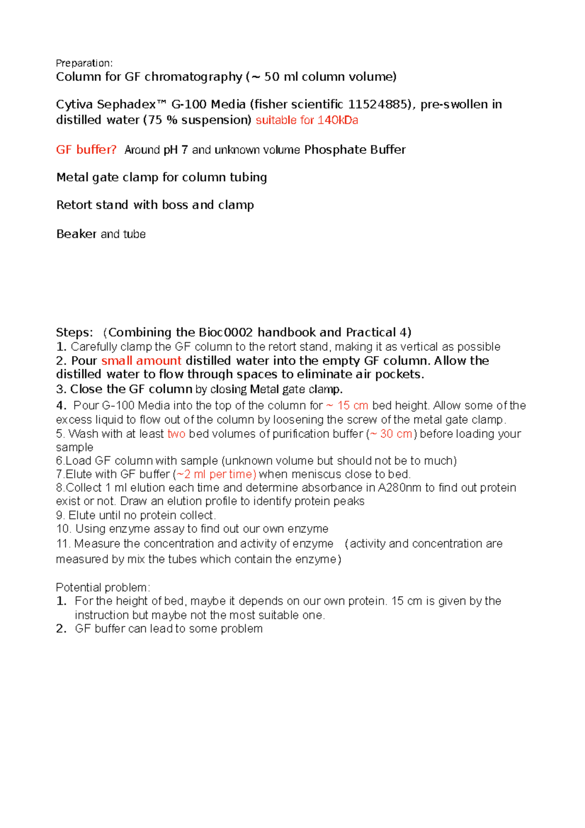 GF column - asdasdasda - Preparation: Column for GF chromatography ...