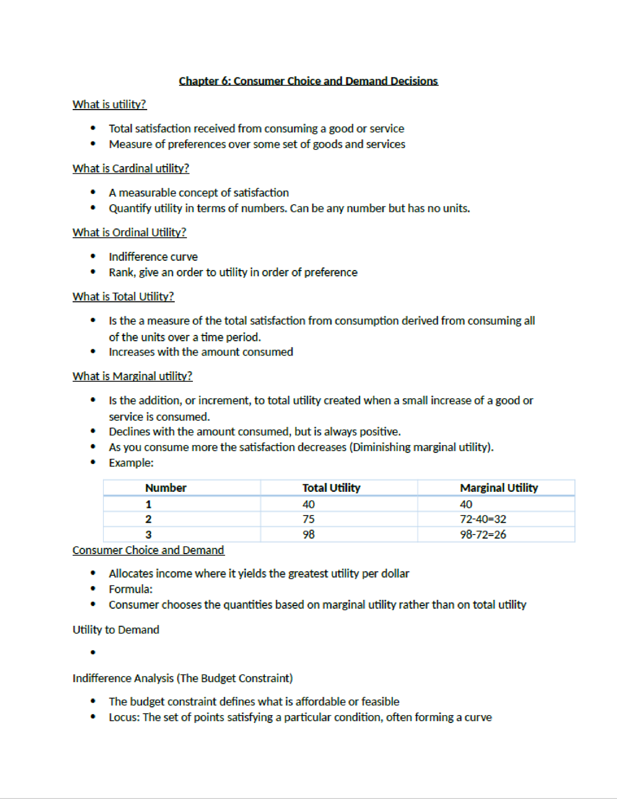 Consumer Choice And Demand Decisions - ECON201 - ECON 201 - Studocu