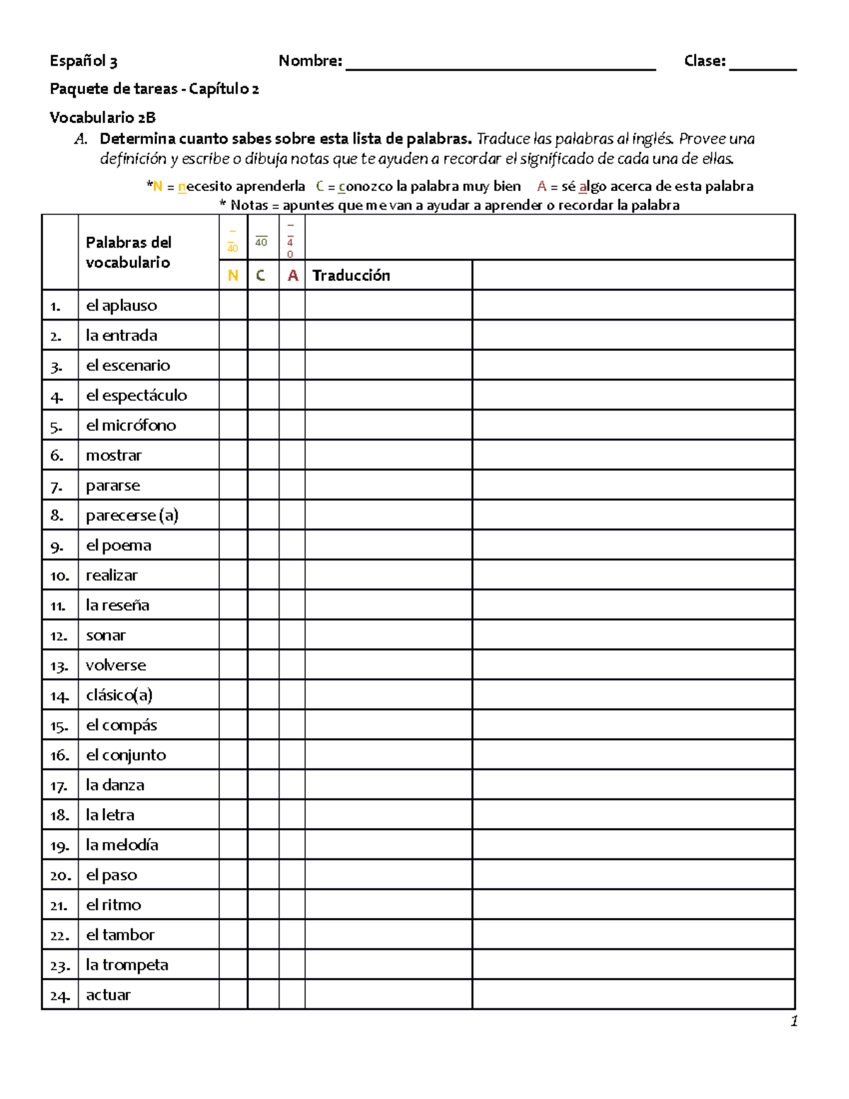 2 cap - ez assignment - Español 3 Nombre ...
