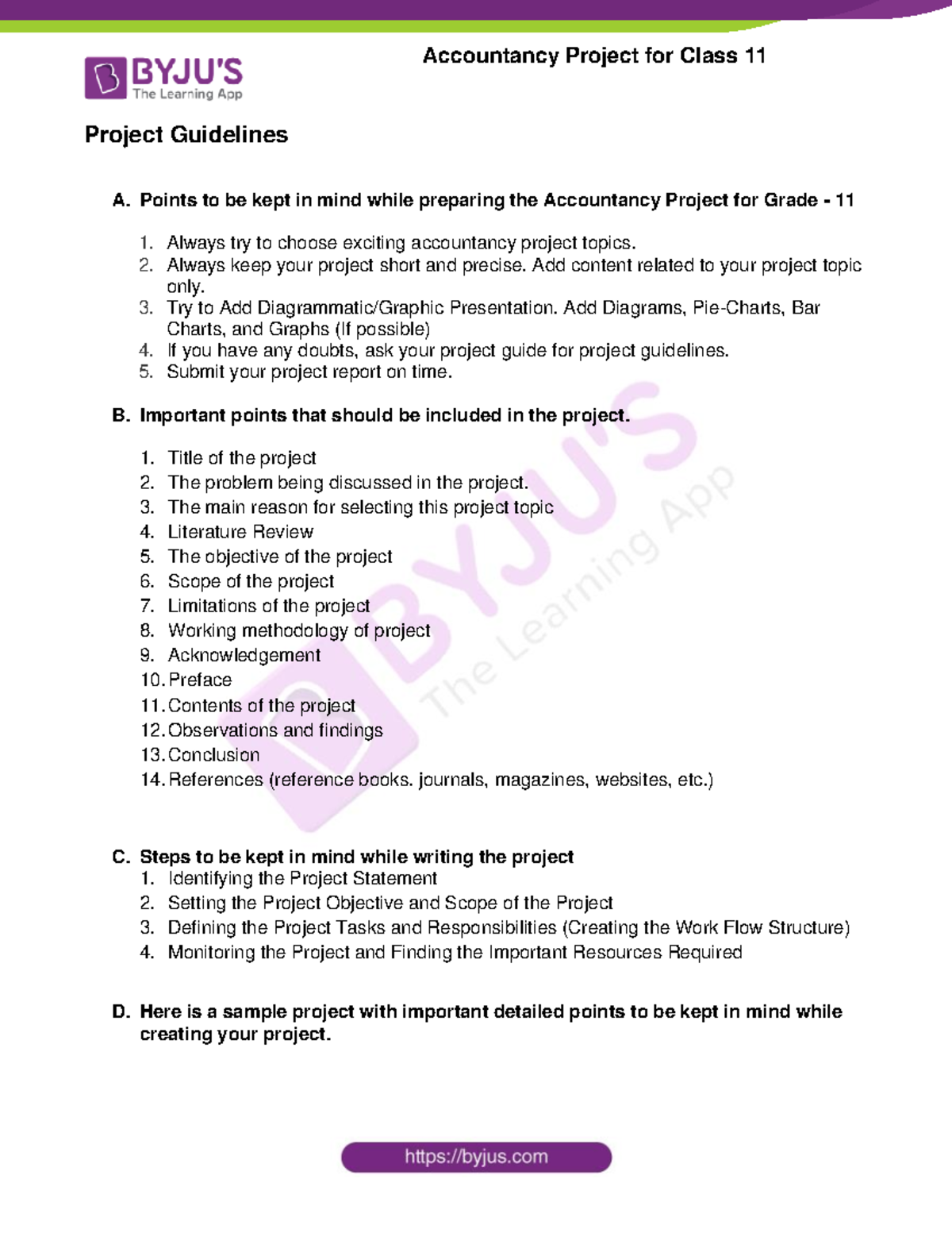 case study for accounts project class 11