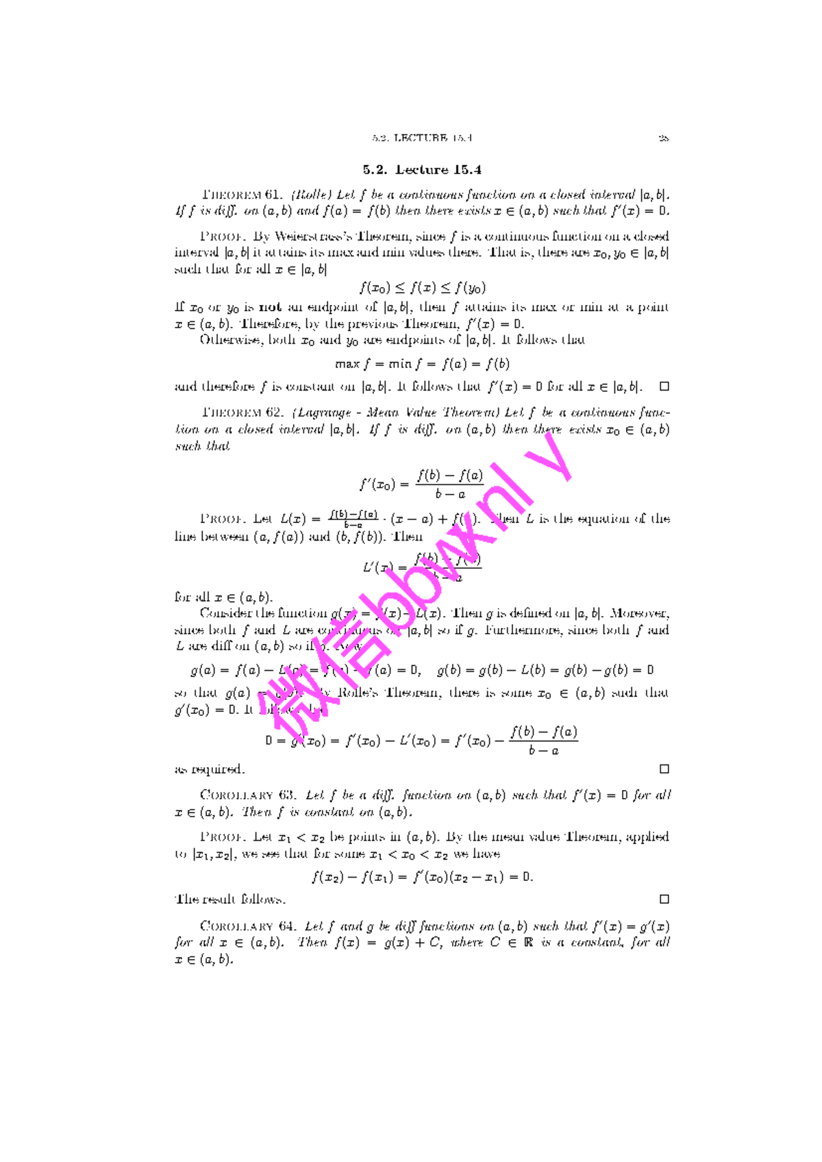 Math 312 Lecture notes 11 - LECTURE 15 28 Lecture 15. Theorem 61 ...