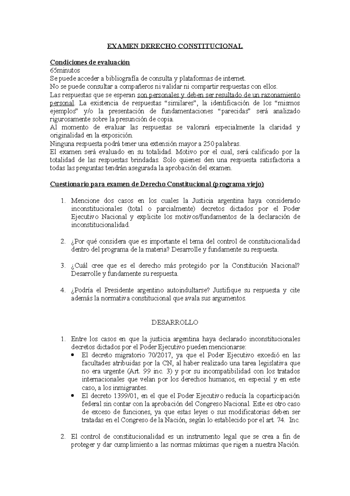 Examen Final Der. Constitucional - Frugotti Mariana - DNI 31369883 - ug ...