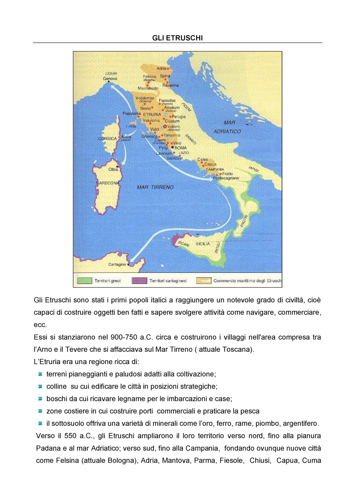 GLI Etruschi- Teoria Y Lavoro Pratico - GLI ETRUSCHI Gli Etruschi Sono ...