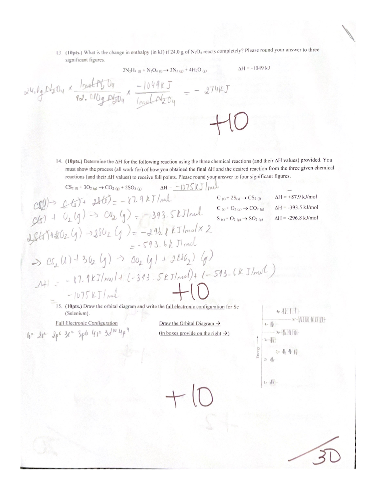 Chem 1311-3 - Old Exam - CHEM 1411 - Studocu