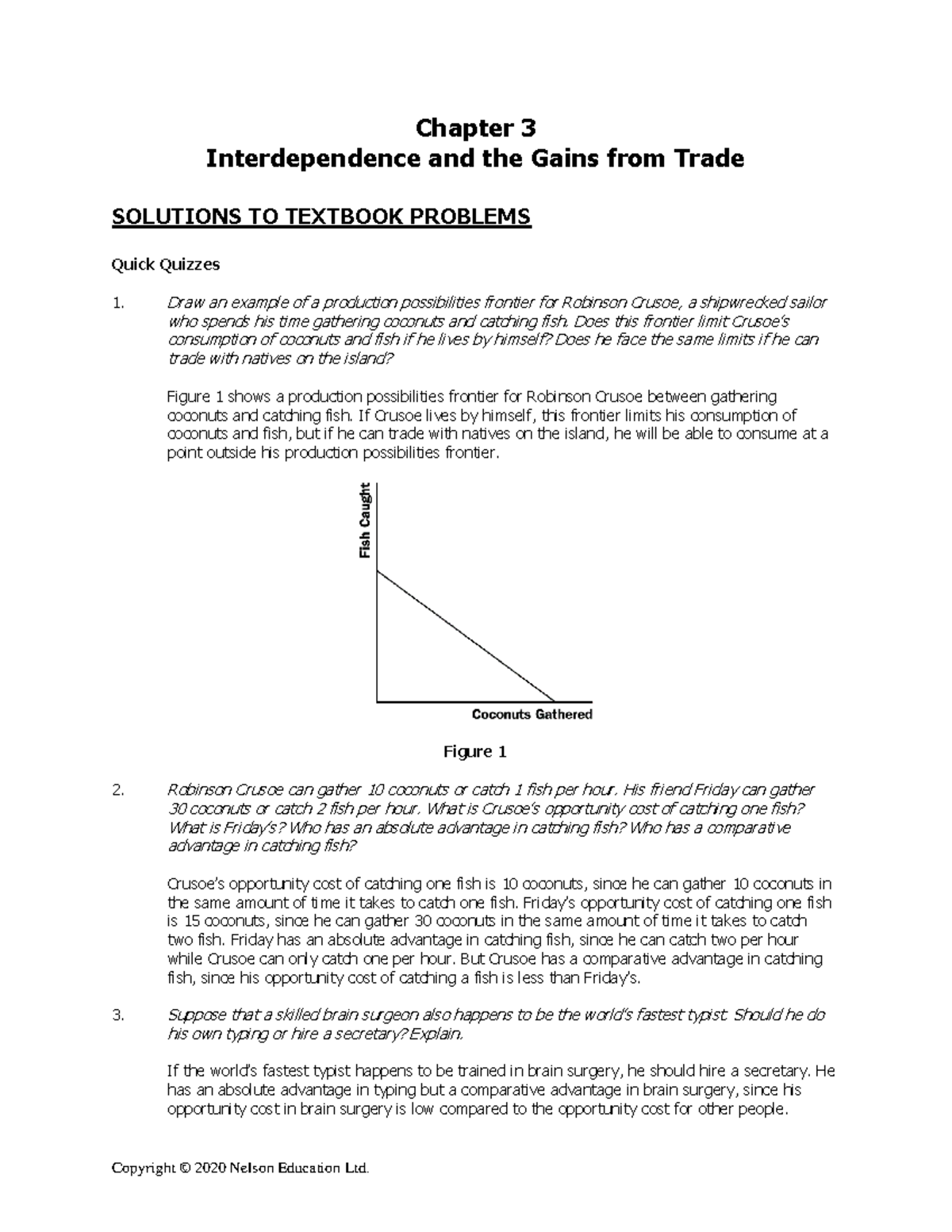 ECON247v11 Chp03 Solutions - Chapter 3 Interdependence And The Gains ...