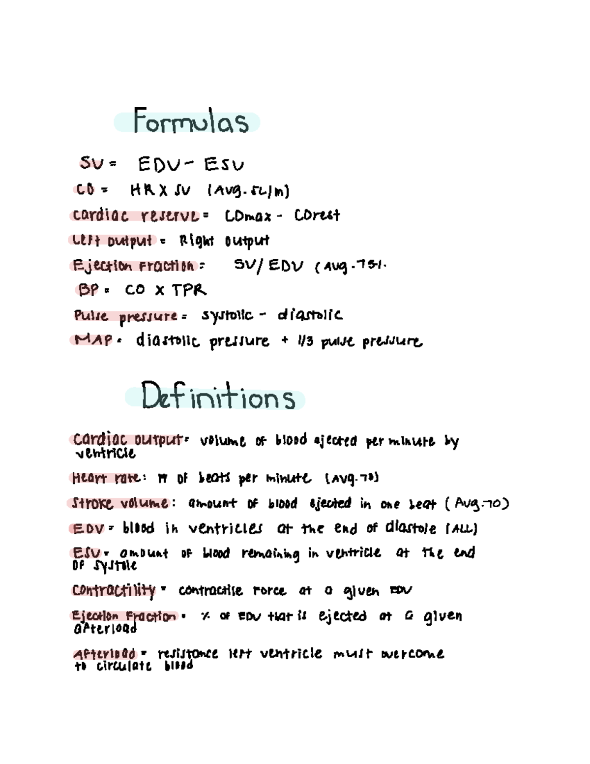Formulas - 2019 - Formulas SV EDU ESU O HRX SU 1 Avg 54M cardiac ...