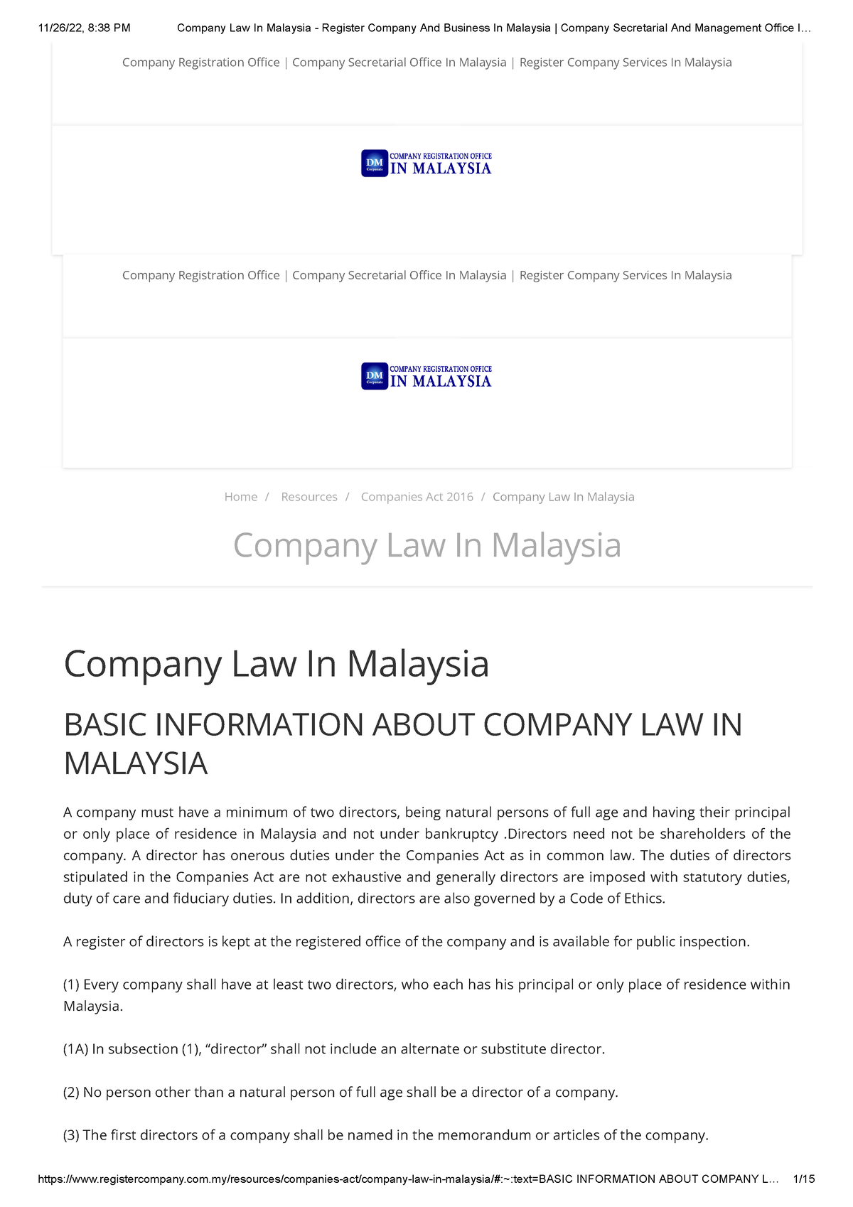 basic-company-law-in-malaysia-studocu