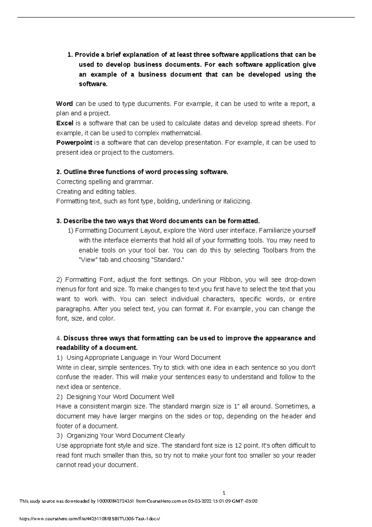 BSBITU306 Design and produce business documents 1. Provide a brief