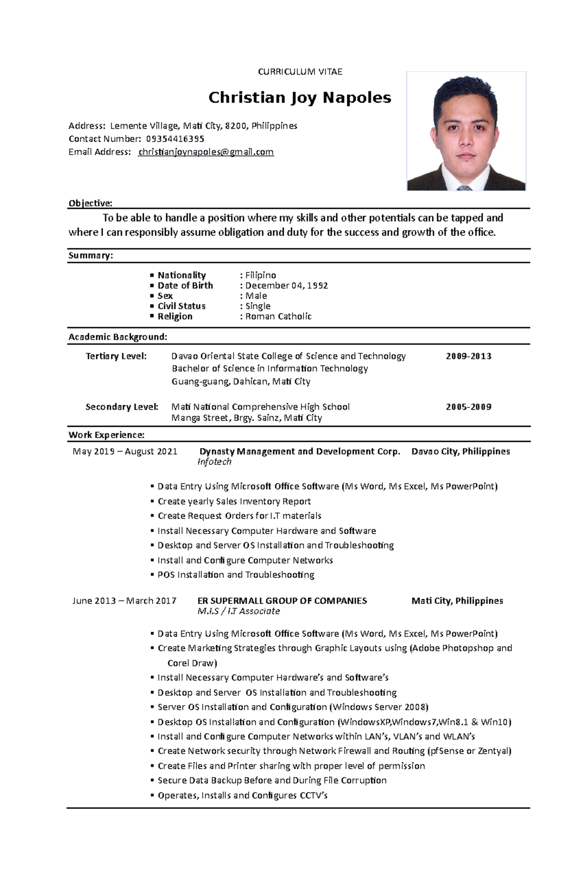 curriculum-vitae-size-letter-curriculum-vitae-christian-joy-napoles