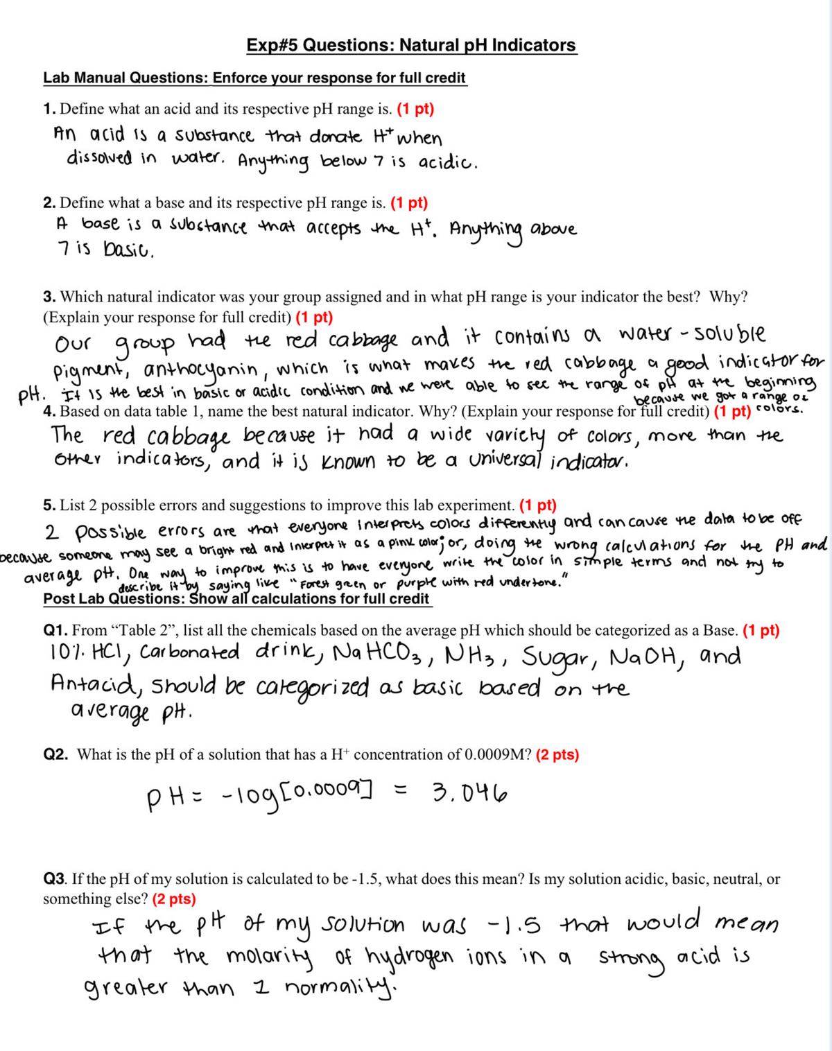 chemistry coursework experiment 5