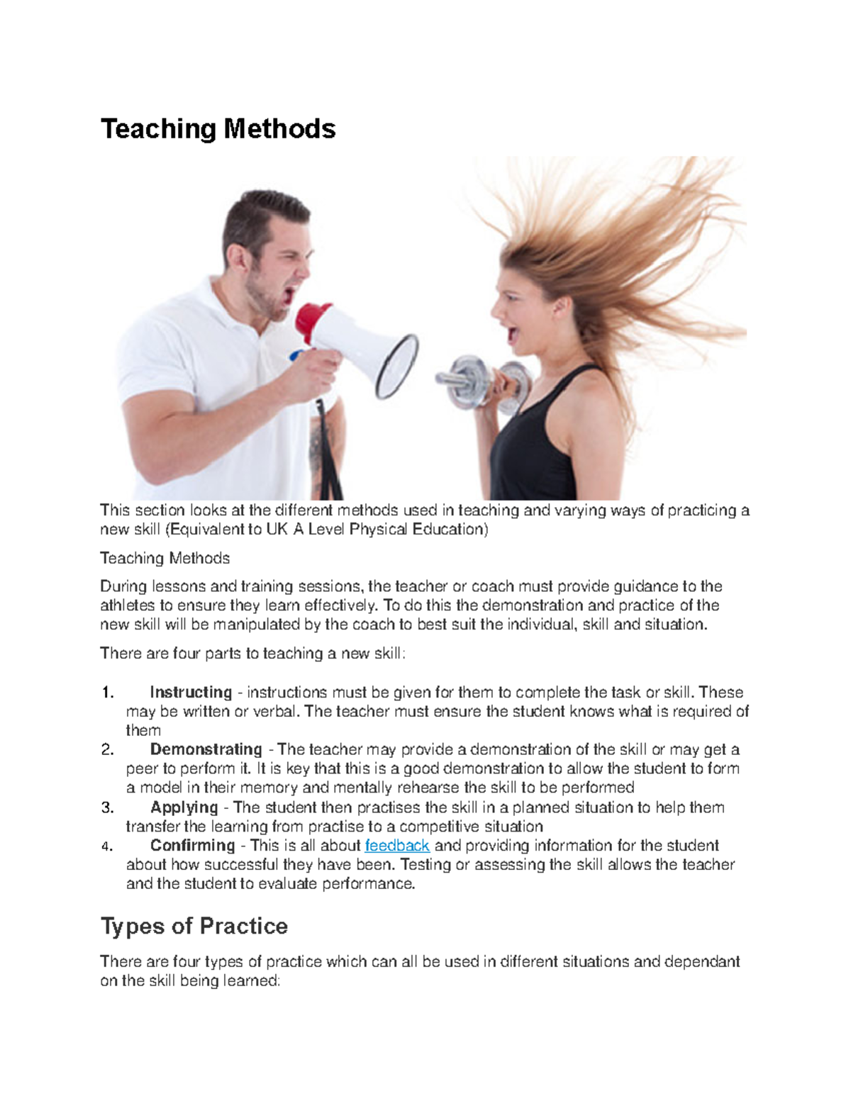 Teaching Methods - Copy - Teaching Methods This section looks at the ...
