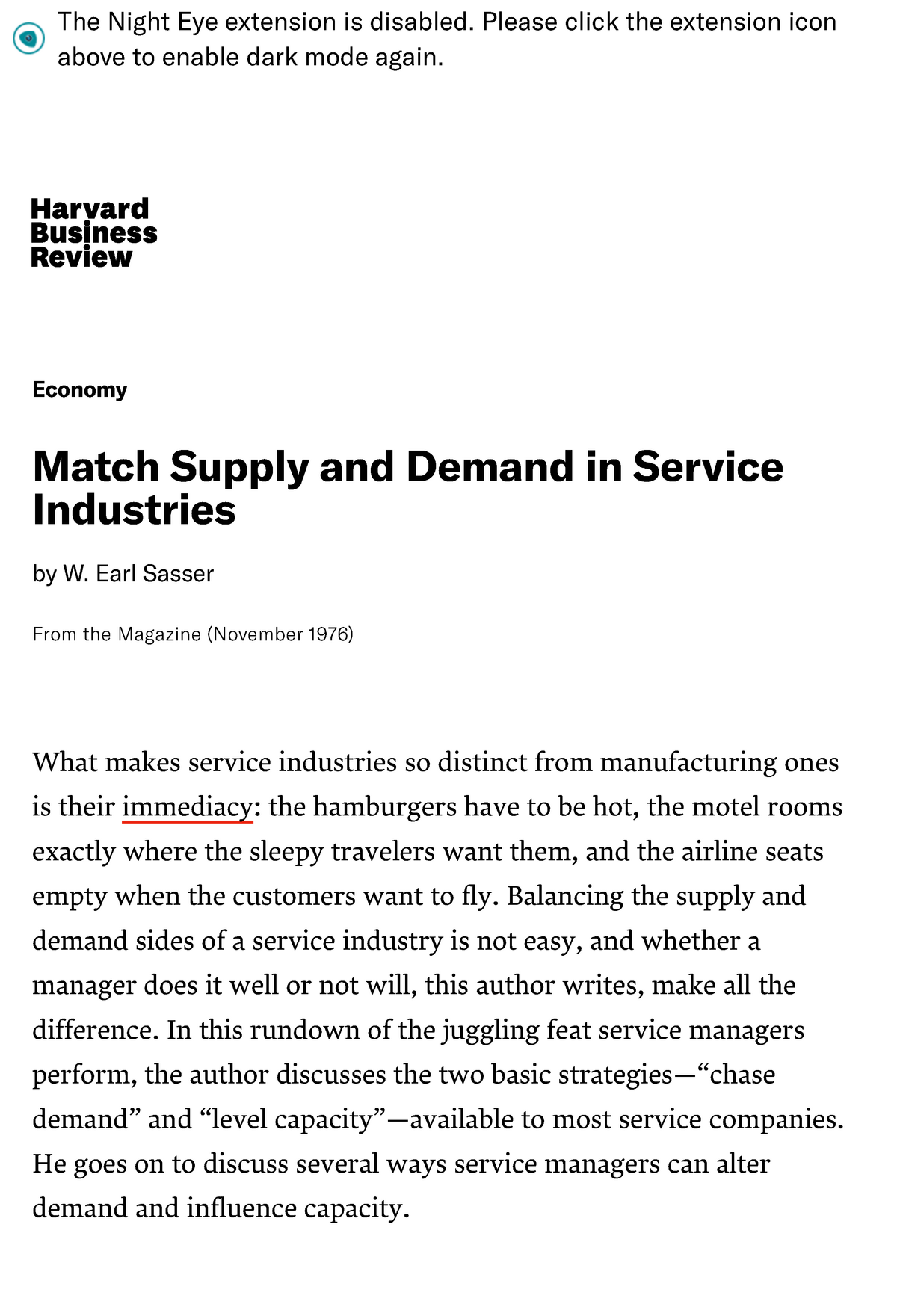 Matching Supply And Demand In Service Industries Economy Match Supply 