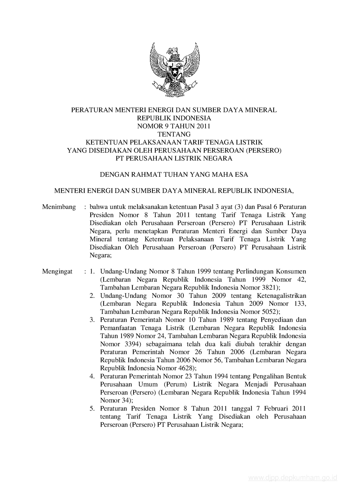 Permen ESDM Nomor 9 Tahun 2011 - PERATURAN MENTERI ENERGI DAN SUMBER ...