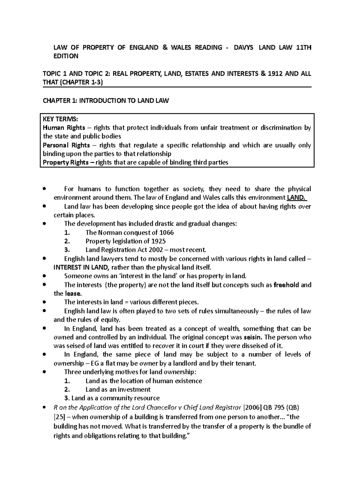 English Property Law Reading Mark Davys LAW OF PROPERTY OF ENGLAND