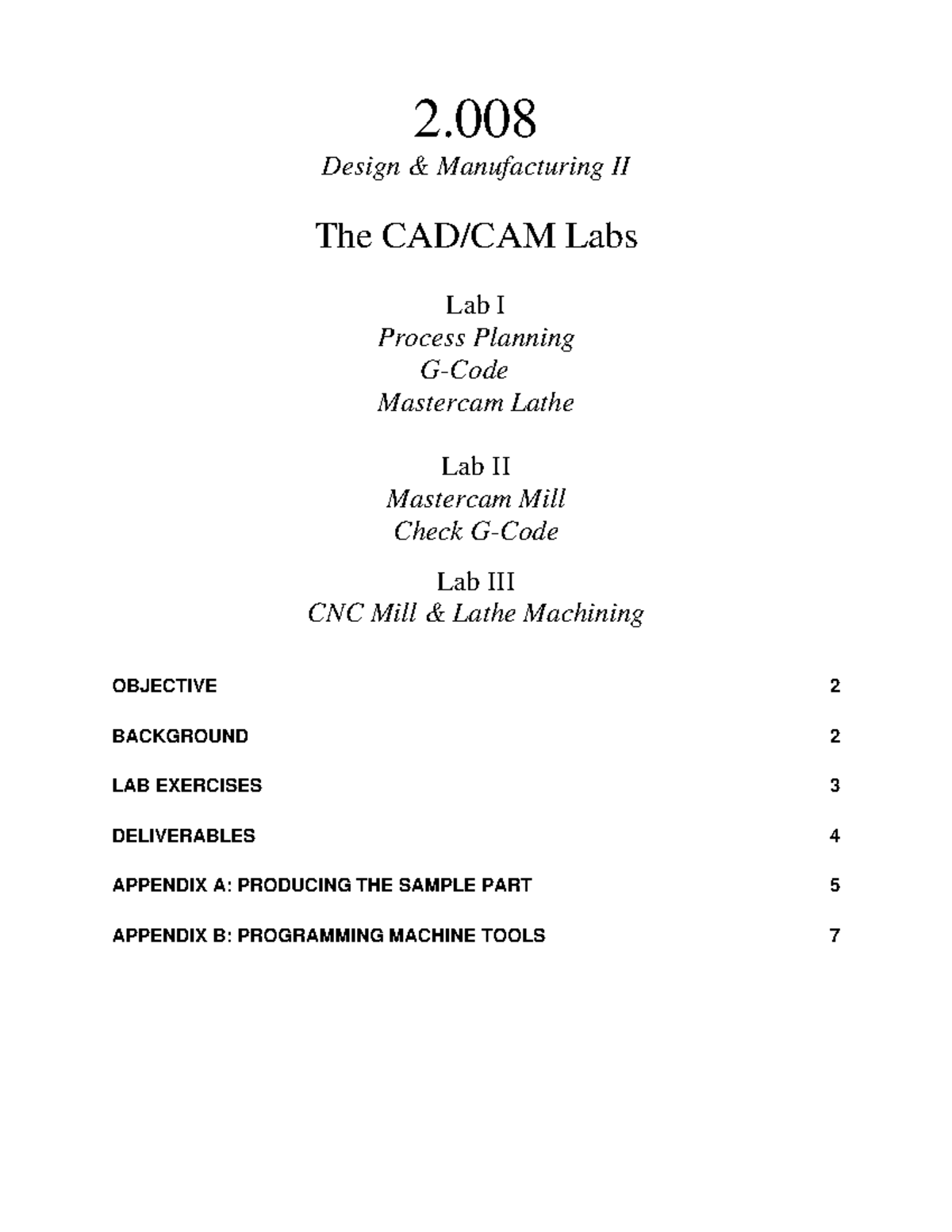 3cc67b314bd0696aaa743c878733 d355 thecad camlabs 2. Design & Manufacturing II The CAD/CAM Labs