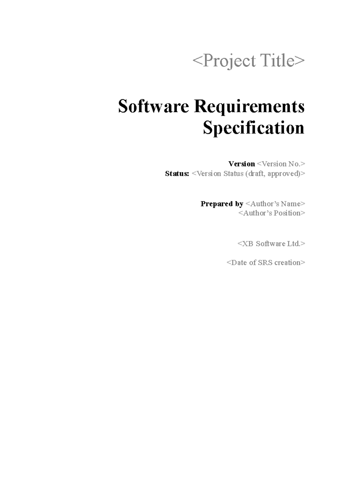 SRS - Documento funcional - Software Requirements Specification Version ...