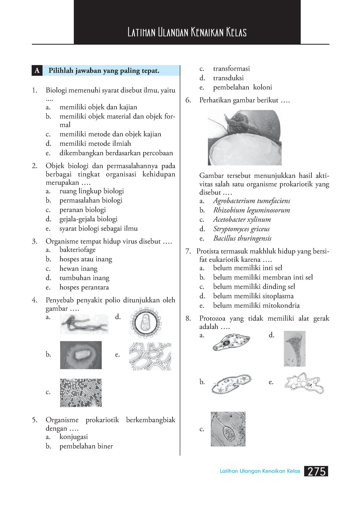 Biologi PDF-284 - Tugas - Latihan Ulangan Kenaikan Kelas 275 A Pilihlah ...