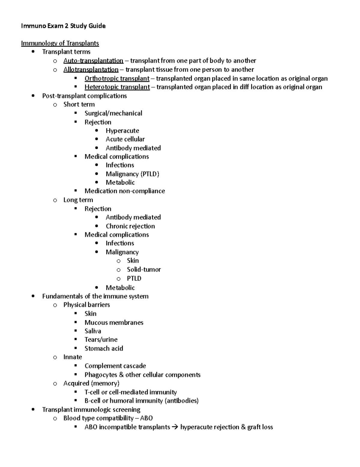 Immuno Final Exam Study Guide - Immuno Exam 2 Study Guide Immunology of ...