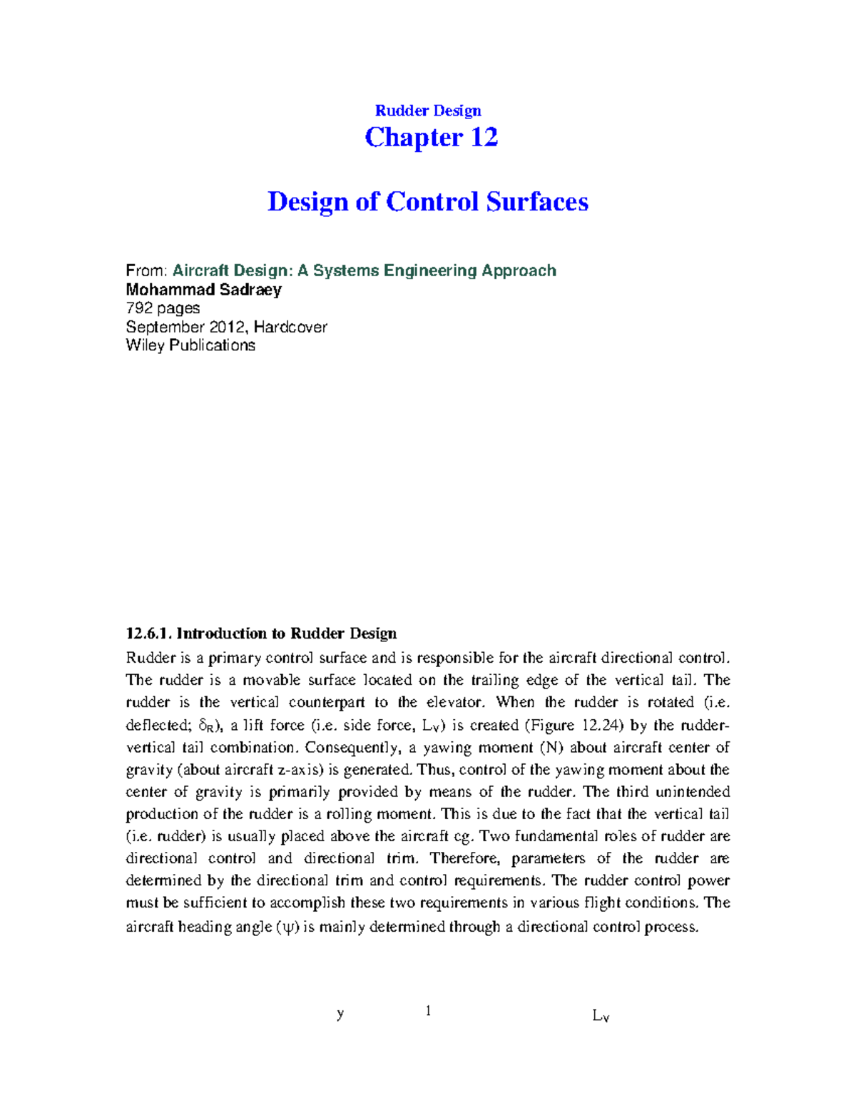 Chapter 12. Desig of Control Surfaces (Rudder) - 1 Rudder Design ...