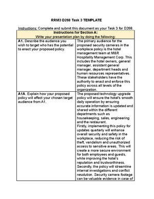 D268 Task 2- Introduction to Communication - RRM3 D268 Task 2 TEMPLATE ...