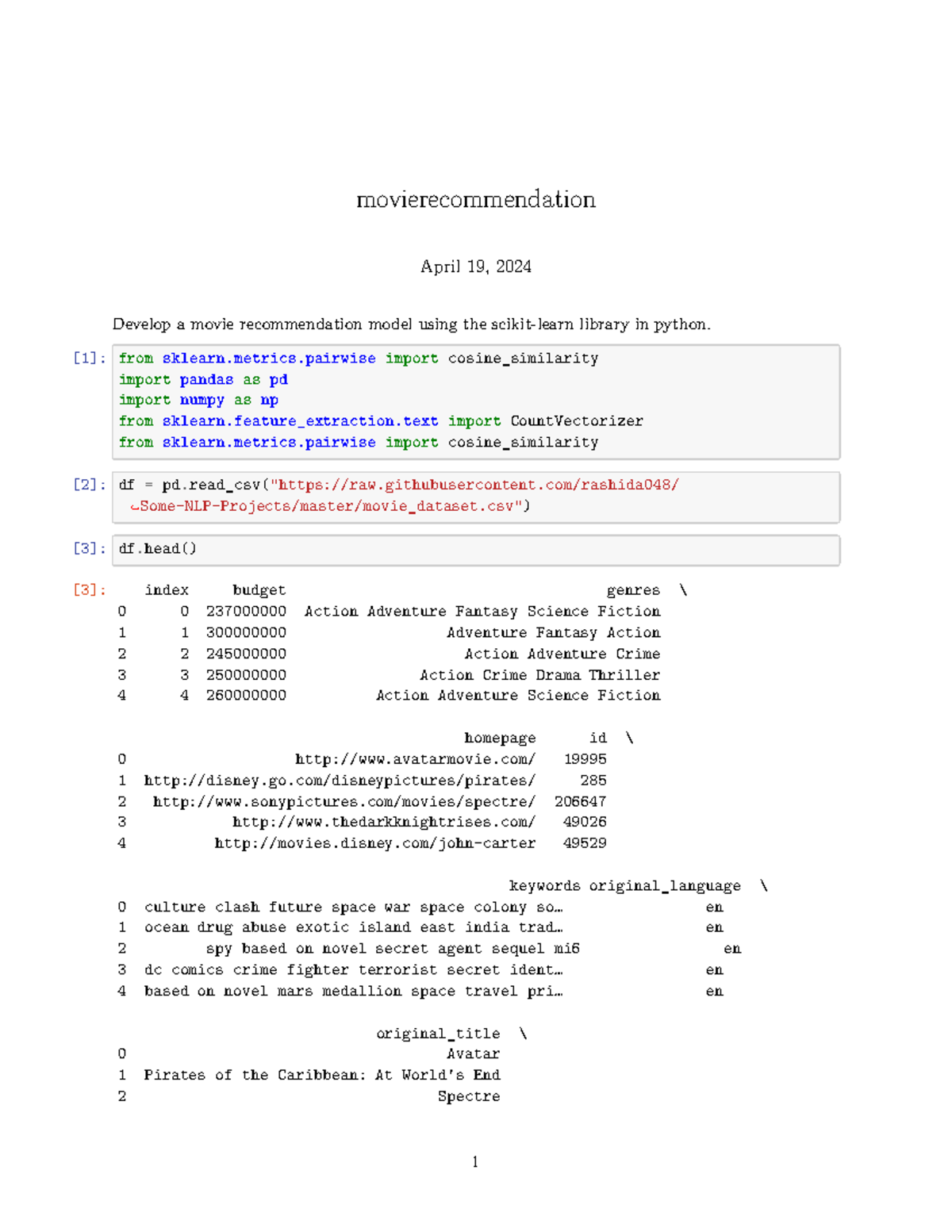 Movierecommendation - pract 7 - movierecommendation April 19, 2024 ...