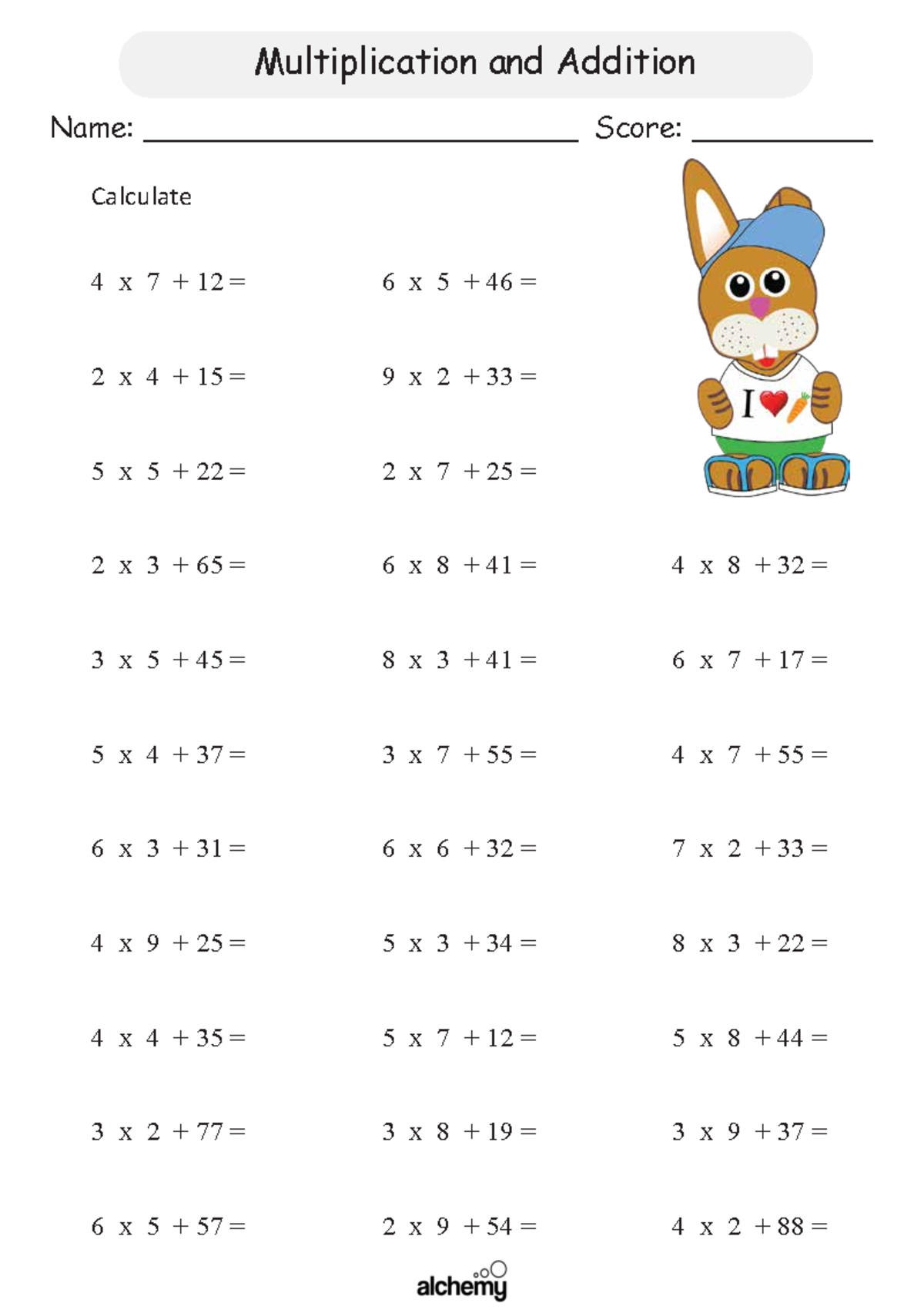 yr 4 bodmas x and name score copyright mathinenglish studocu