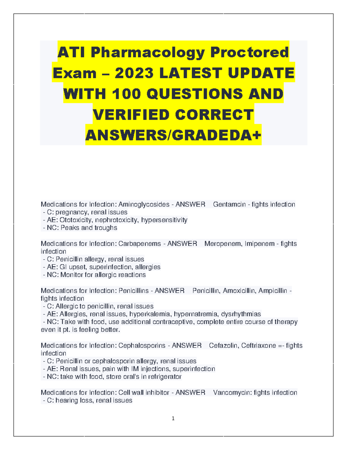 PARAMEDIC FISDAP FINAL EXAM WITH MULTIPLE ANSWERS LATEST VERSION WITH ...