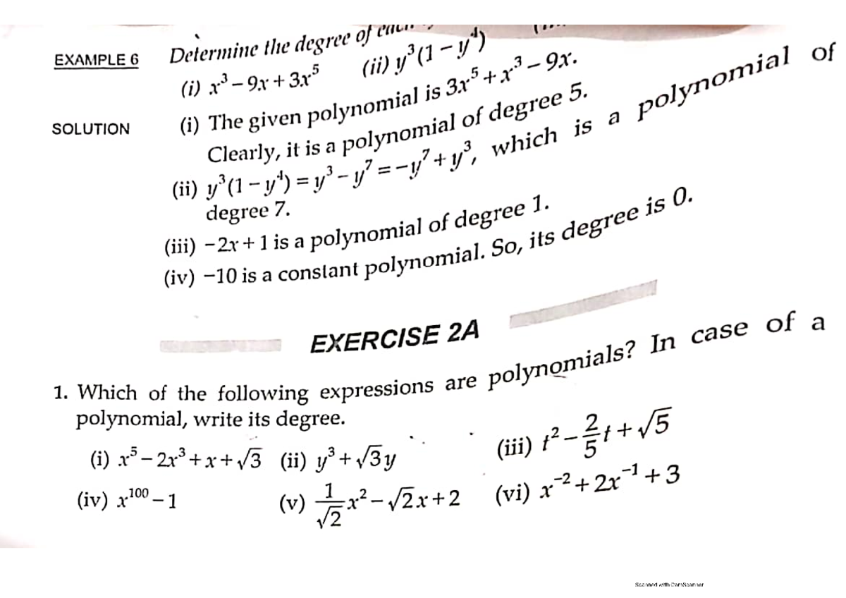 Polynominal - Engineering maths - Studocu