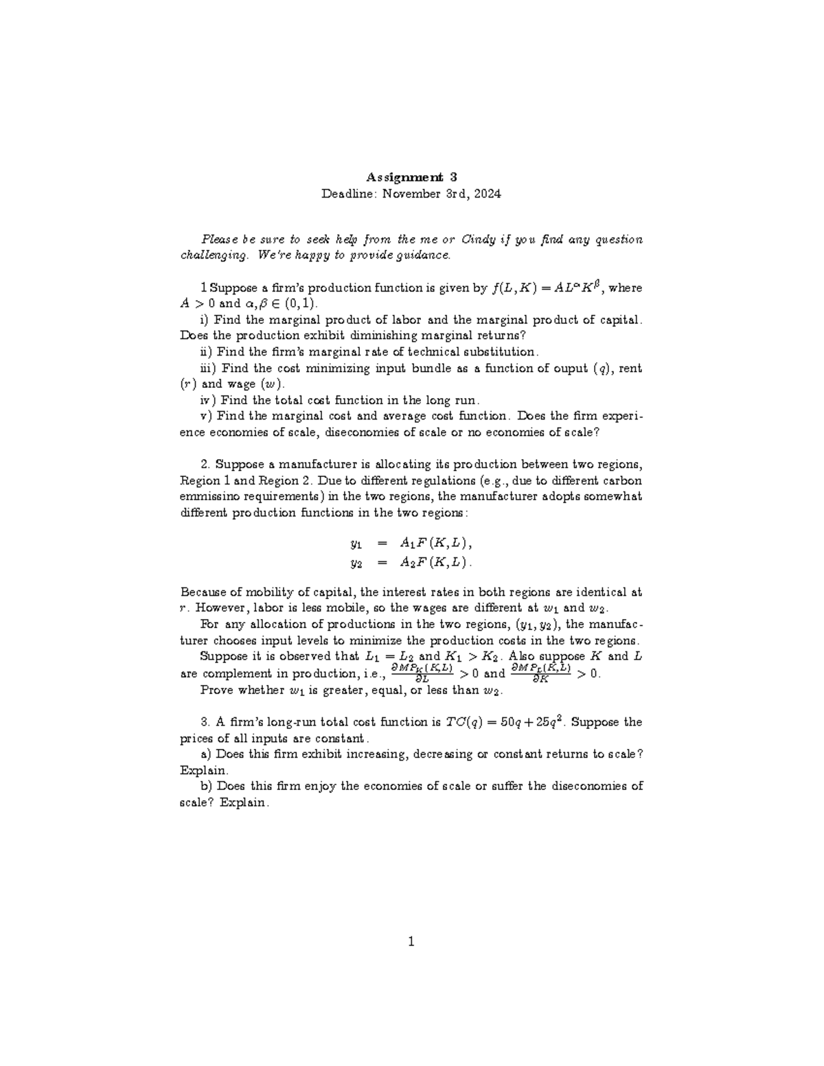 Assignment+3 - pracitce - Assignment 3 Deadline: November 3rd, 2024 ...