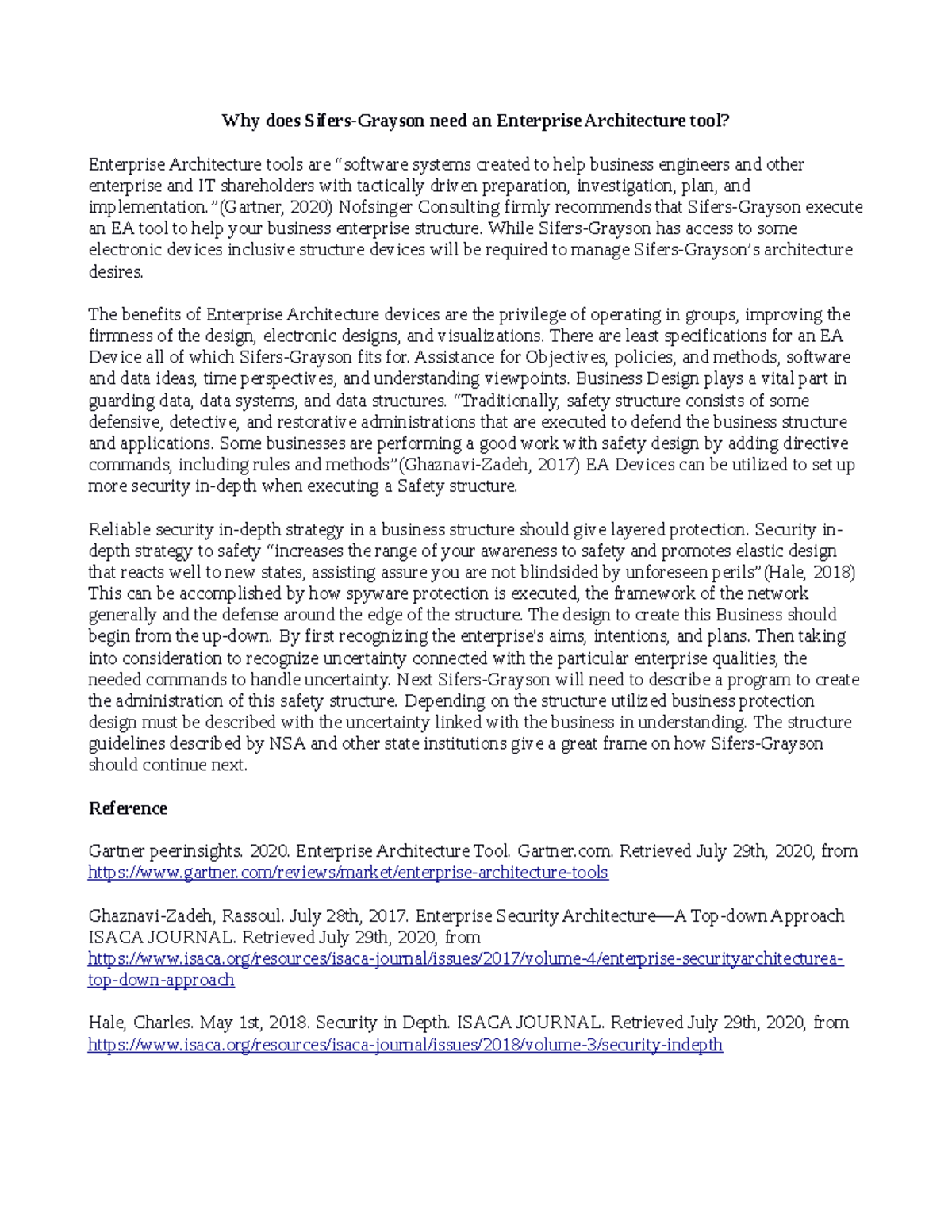 310 Discussion 7 my project Why does SifersGrayson need an