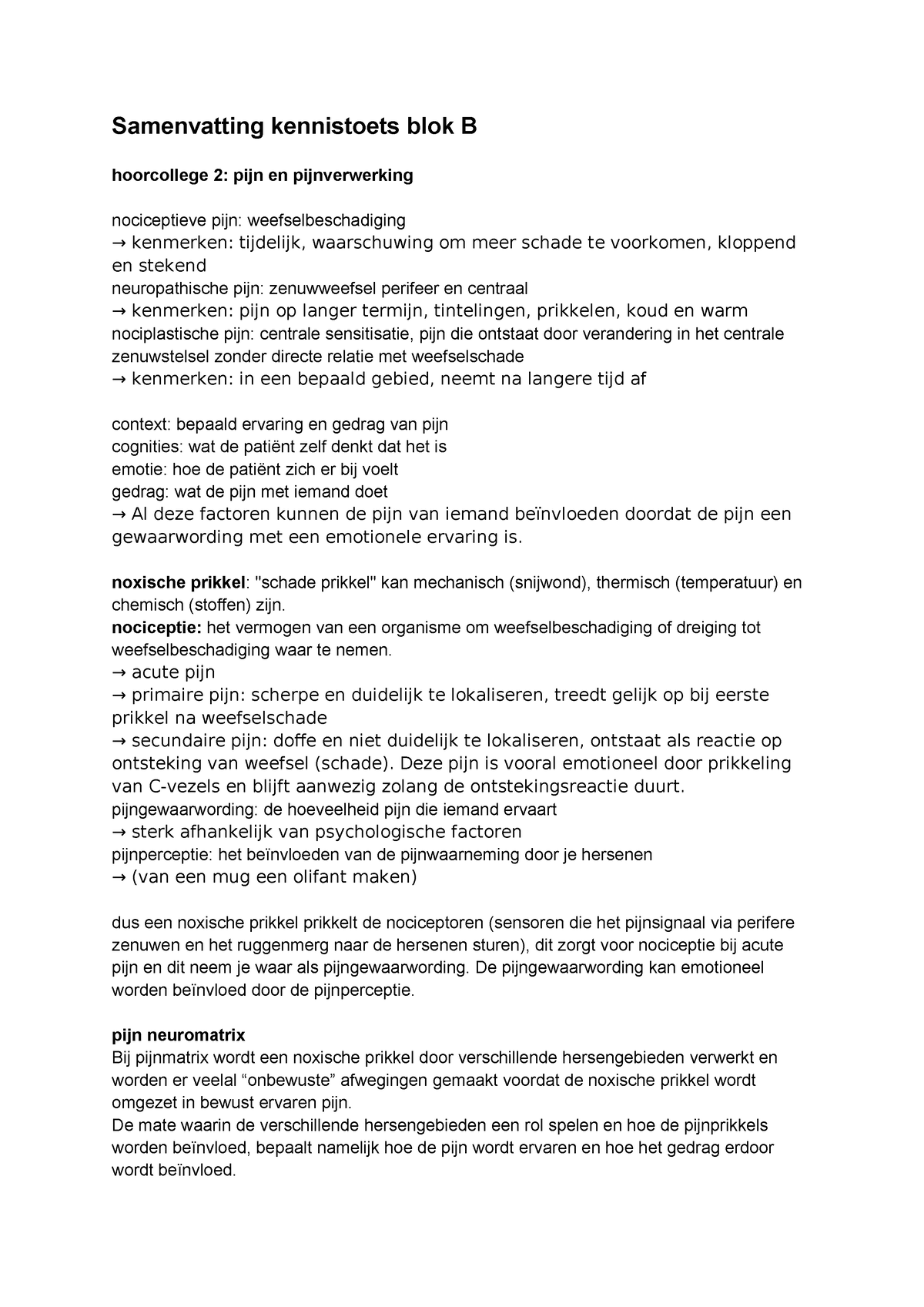 Samenvatting Kennistoets Blok B - Samenvatting Kennistoets Blok B ...