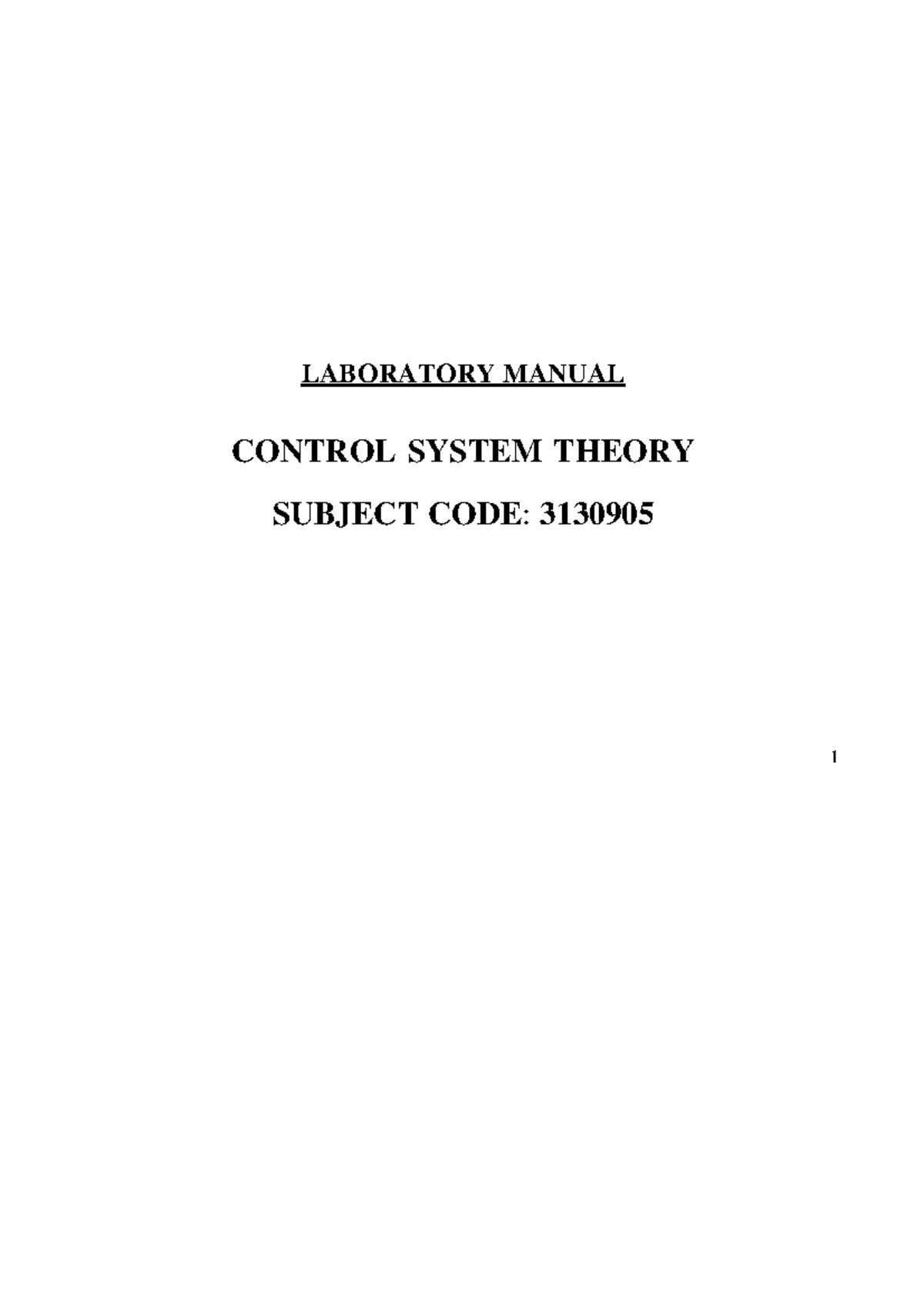 3130905 control system theory lab manual GTU Studocu